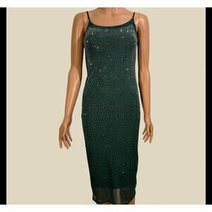 Papermoon Emerald Rhinestone Midi Dress Size Small